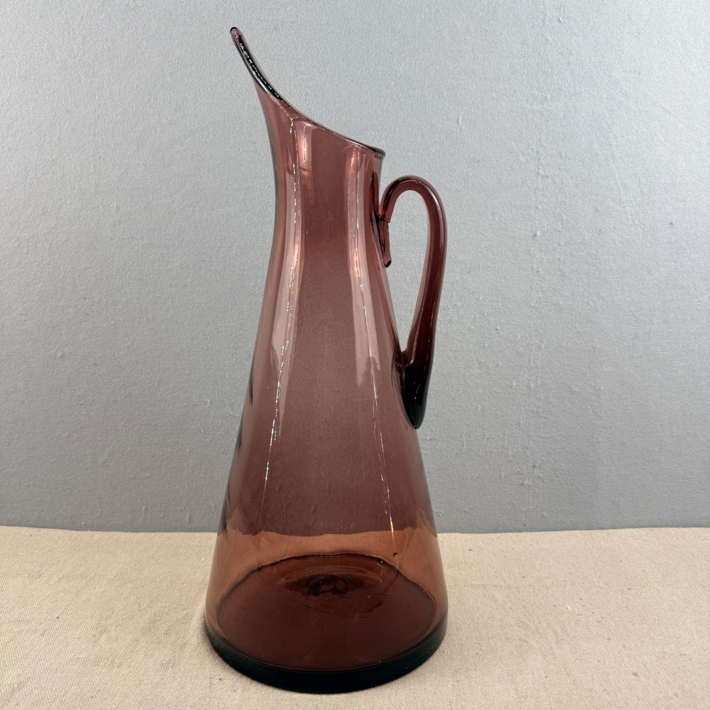 Blenko 976‎ Amethyst Glass Pitcher 18" MCM 1950s Winslow Anderson